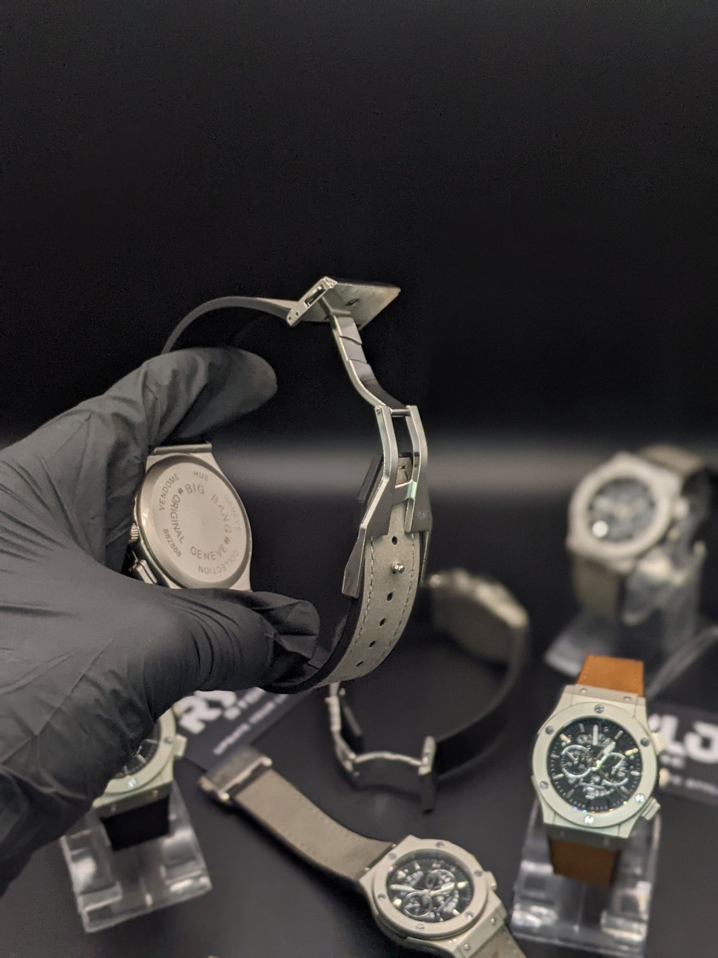 HB Black Skeleton Dial (Silicon Strap)
