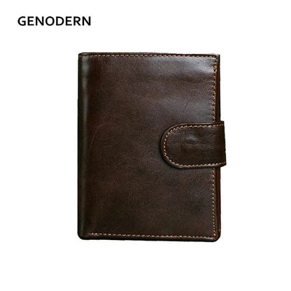 Crazy Horse Men Genuine Leather Business Wallet Coin Zipper