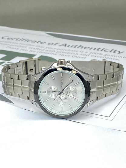 WESTCHI Luxury Chronograph Working Analog Stainless Steel Made Chain Watch for Men