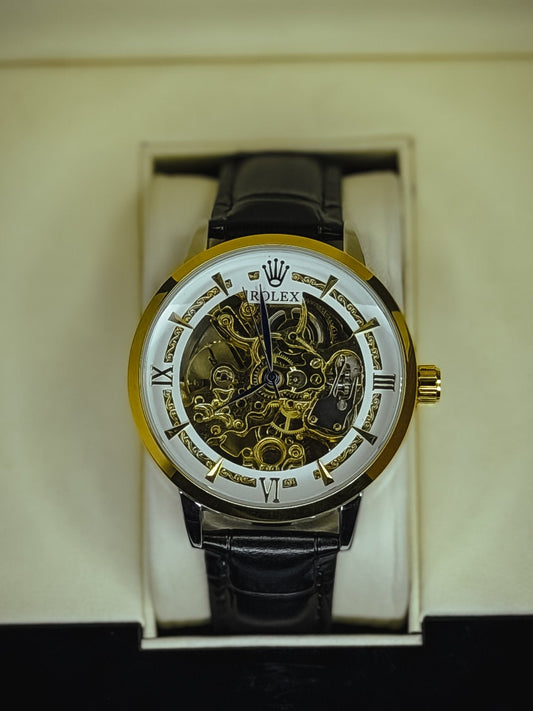 Rollie Automatic Leather Watch