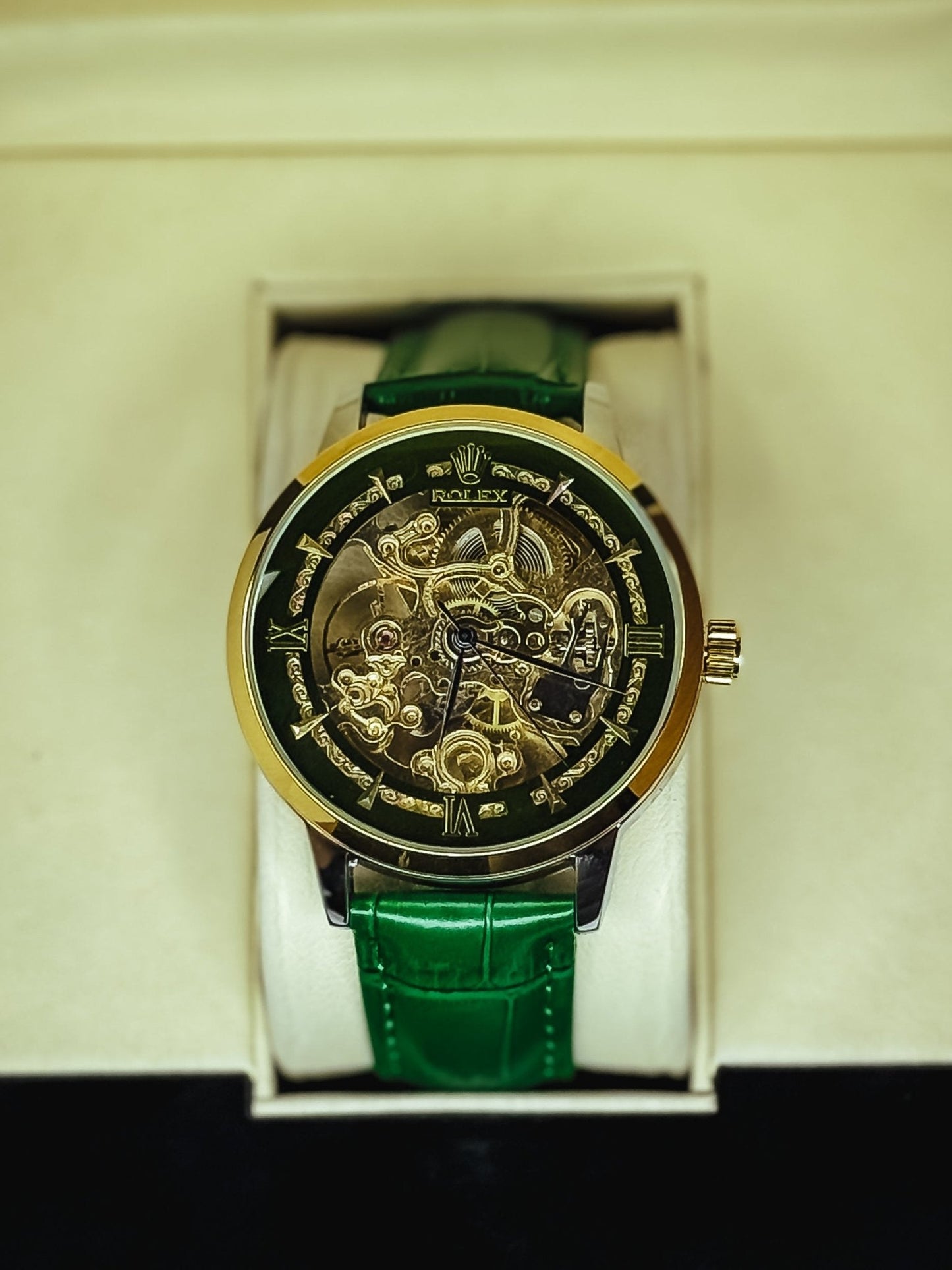 Rollie Automatic Leather Watch