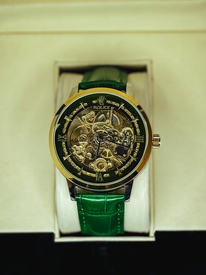Rollie Automatic Leather Watch