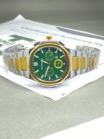 SUPLEON Analog Quartz Octagonal Dial Stainless Steel Made Luxury Chain Watch For Men