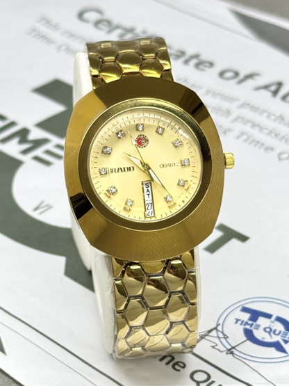 Men's Analog Quartz Movement Luxury Stainless Steel Chain Watch With Date & Day Display
