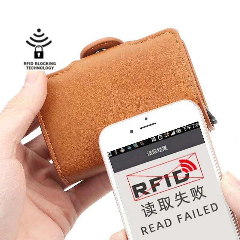 Premium RFID Blocking Pop-Up Card Holder Wallet – Slim & Secure