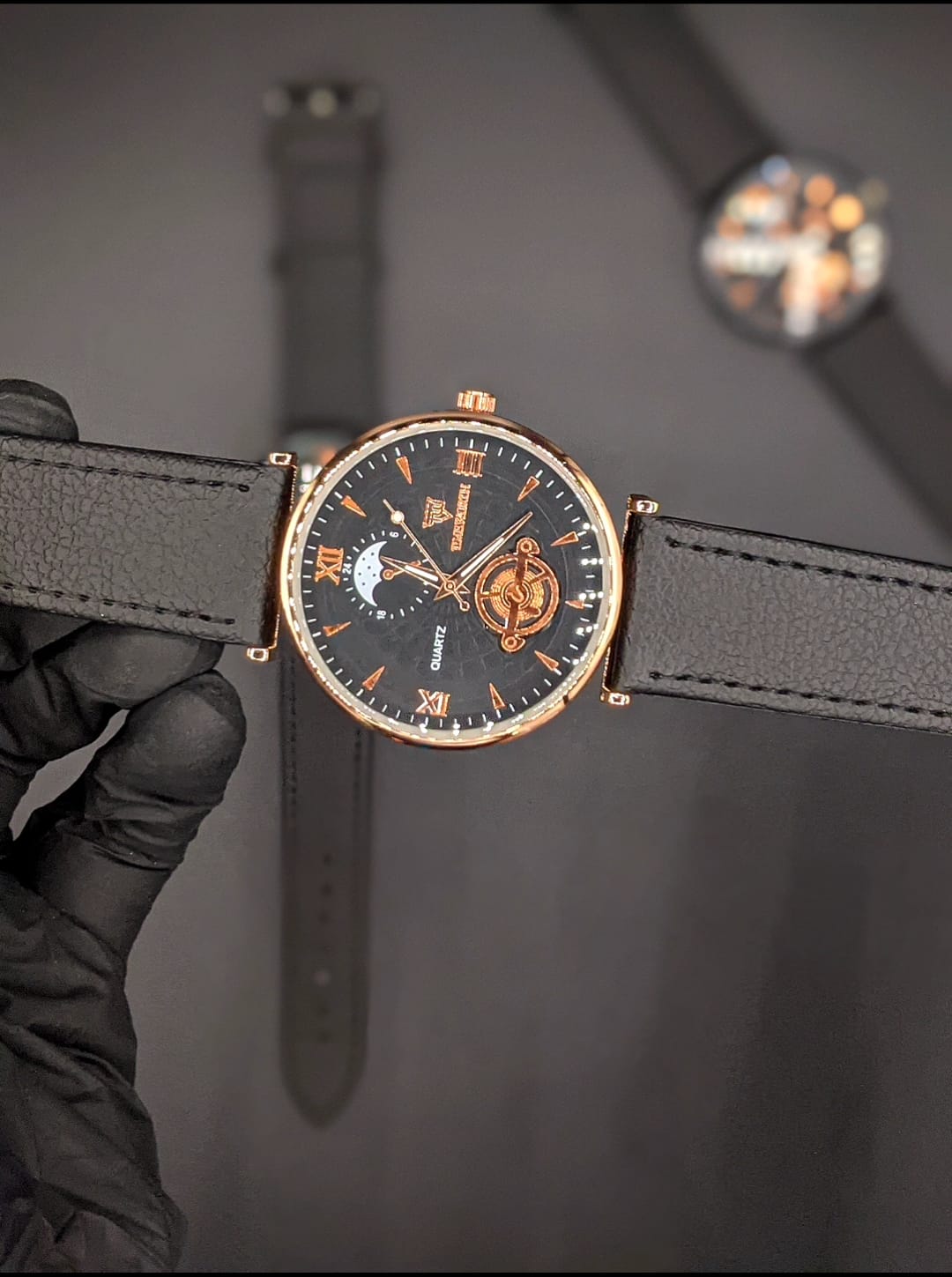 Quartz Roman Numerals Slim Dial Wrist Watch