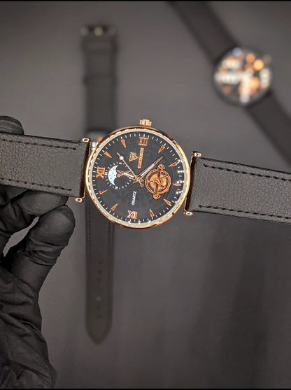 Quartz Roman Numerals Slim Dial Wrist Watch