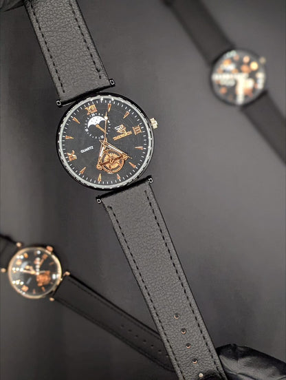 Quartz Roman Numerals Slim Dial Wrist Watch