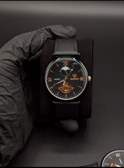 Quartz Roman Numerals Slim Dial Wrist Watch