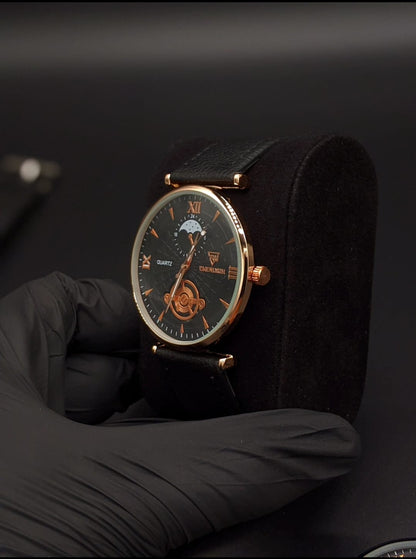 Quartz Roman Numerals Slim Dial Wrist Watch