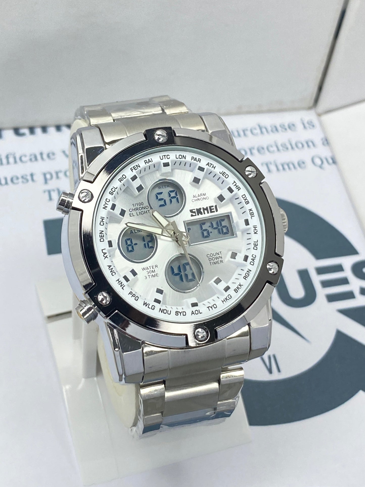 SKMEI 1389 Dual Display (Analog & Digital) Chain Watch For Men