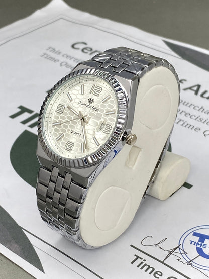 Luxury Round Dial Analog Quartz Chain Watch for Men with Date Display
