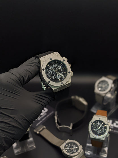 HB Black Skeleton Dial (Silicon Strap)