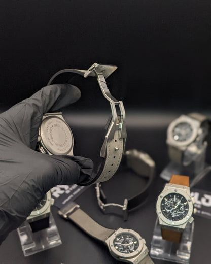 HUB Black Skeleton Dial (Silicon Strap)