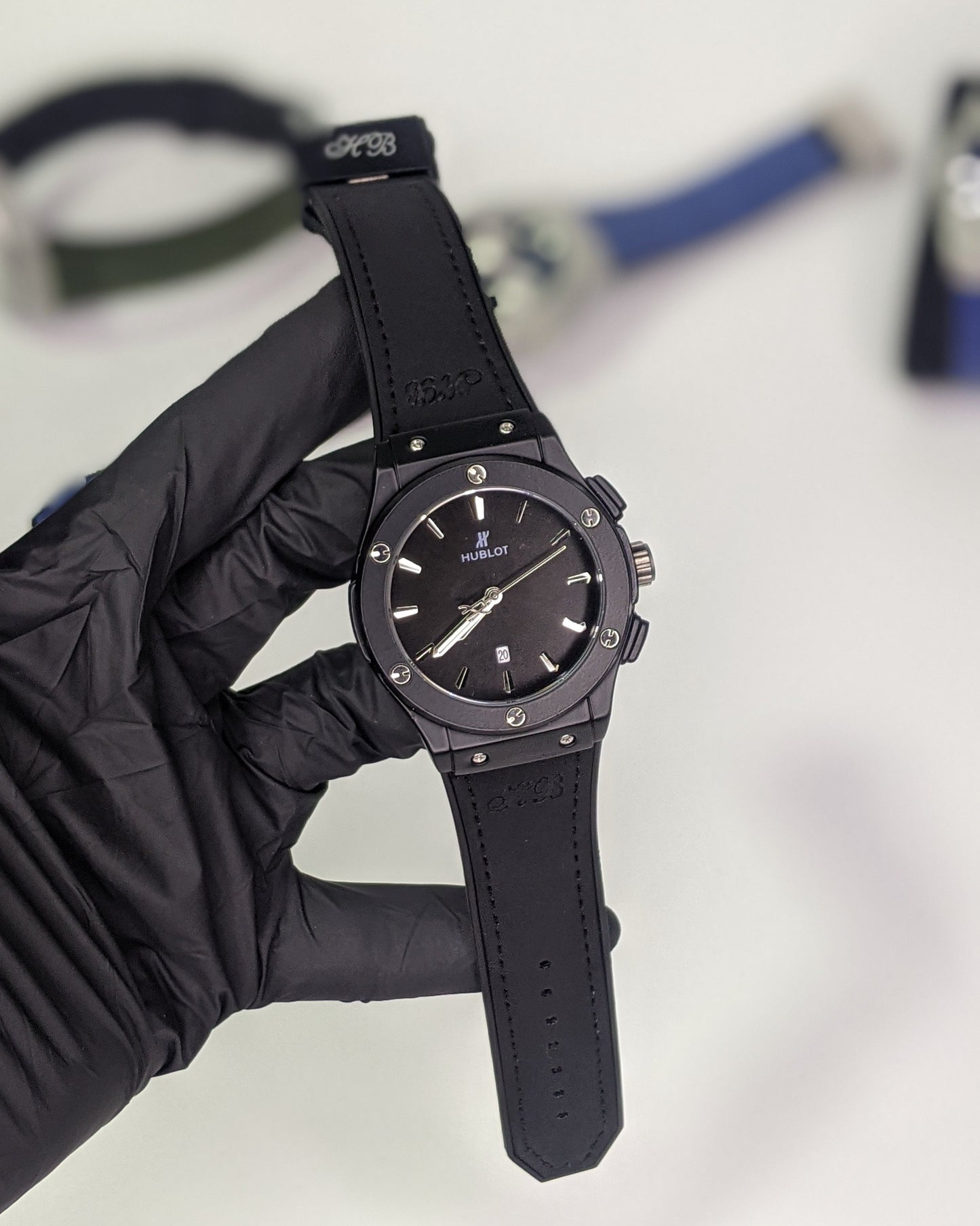 HUB Black Classic Dial (Leather Strap)