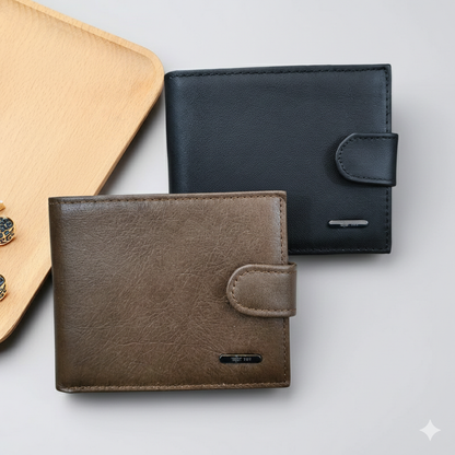 GZCZ Genuine Leather RFID Blocking Business Wallet