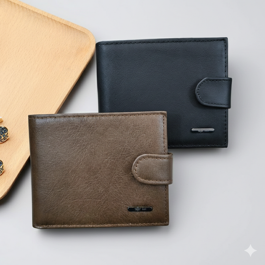 GZCZ Genuine Leather RFID Blocking Business Wallet
