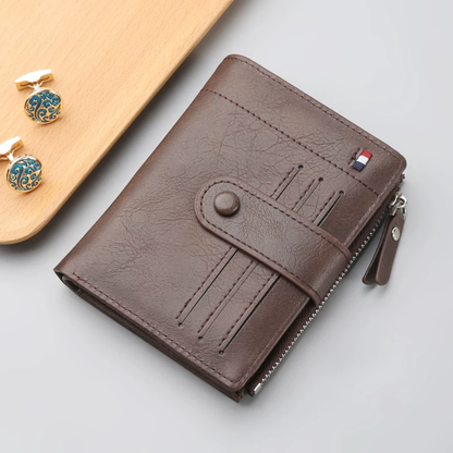 Baellerry Business PU Leather Wallet Coin Zipper