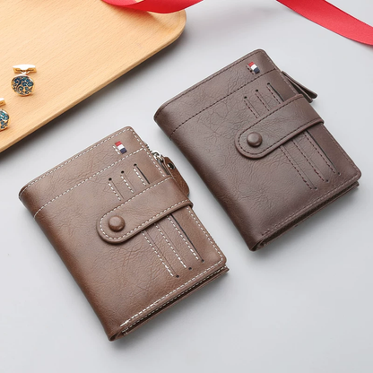 Baellerry Business PU Leather Wallet Coin Zipper