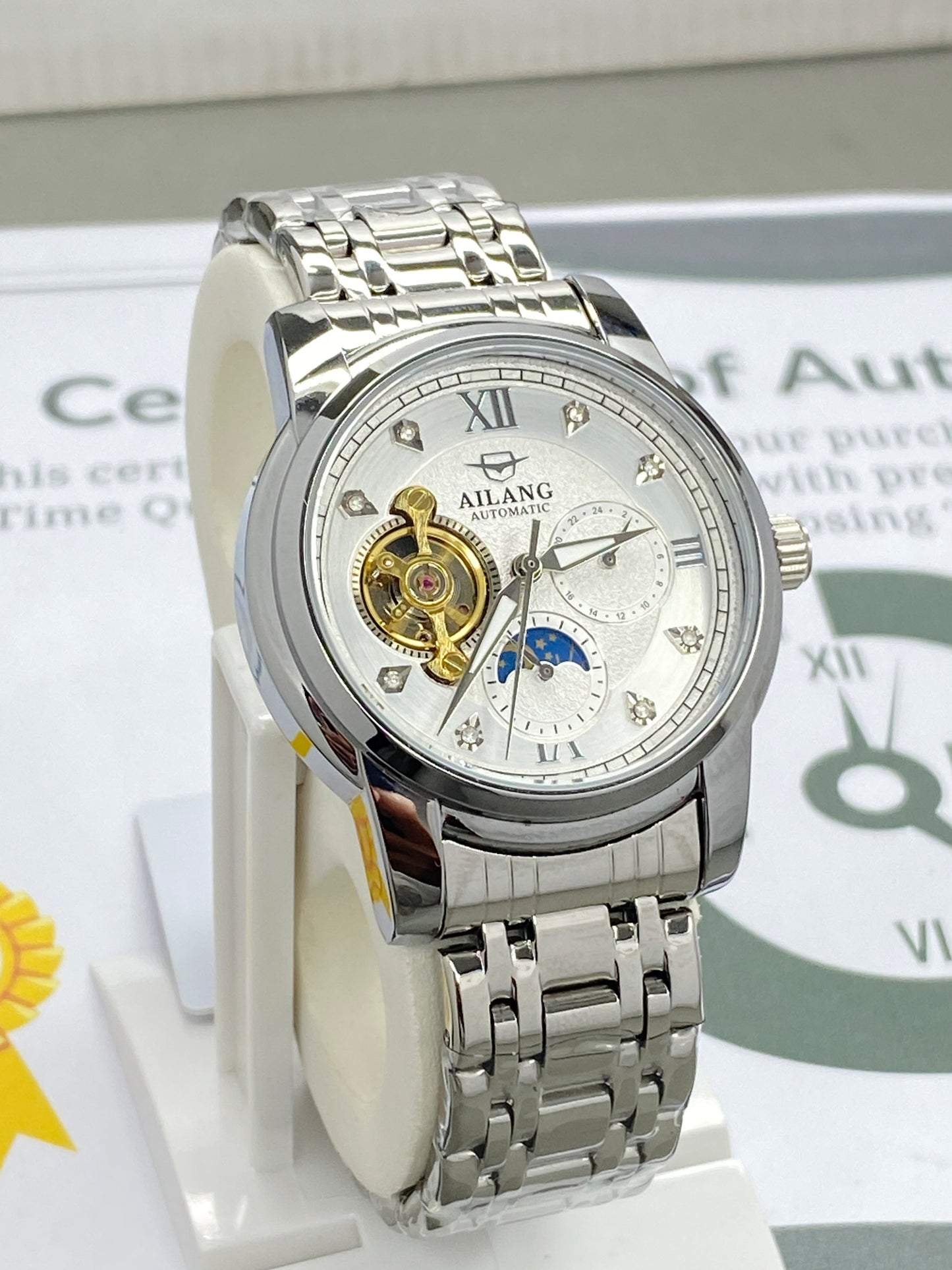 AILANG Automatic Mechanical Movement Premium Stainless Steel Chain Watch for Men